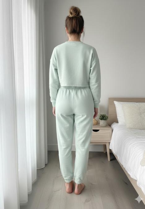 Pantaloni trening dama vatuiti interior,culoare , verde mentă,Engros